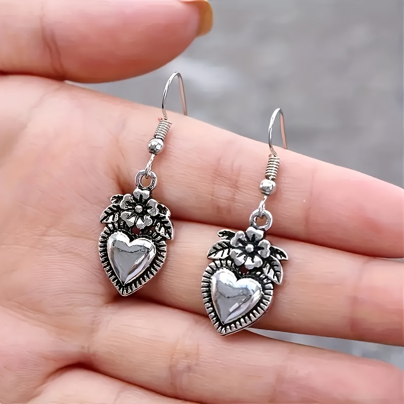

S925 Hypoallergenic Ear Jewelry Vintage Flower Dangle Earrings Elegant Style Trendy Female Gift