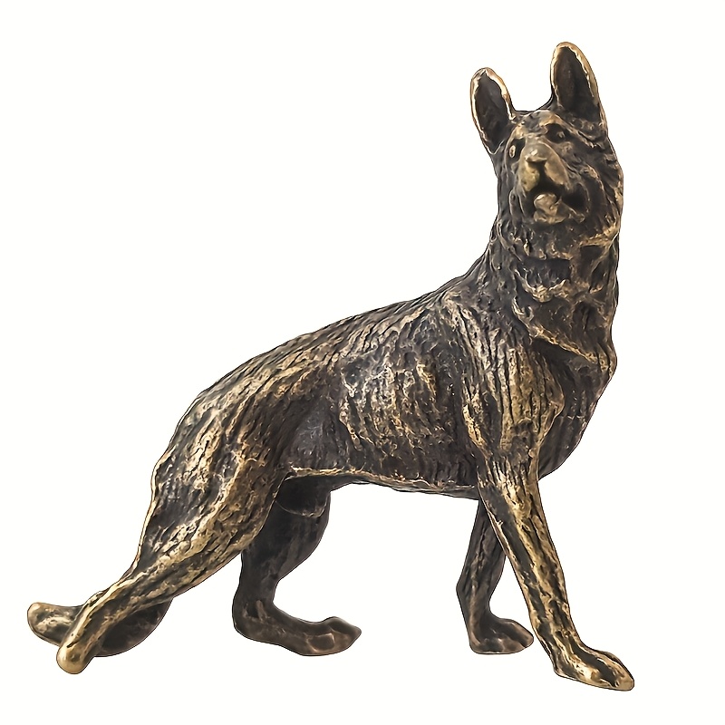 TEMU 1pc Shepherd Dog Ornament, Zodiac Dog Handheld Collectible Figurine, Miniature Realistic Dog Statue, Guardian And Wealth-bringing Male Dog