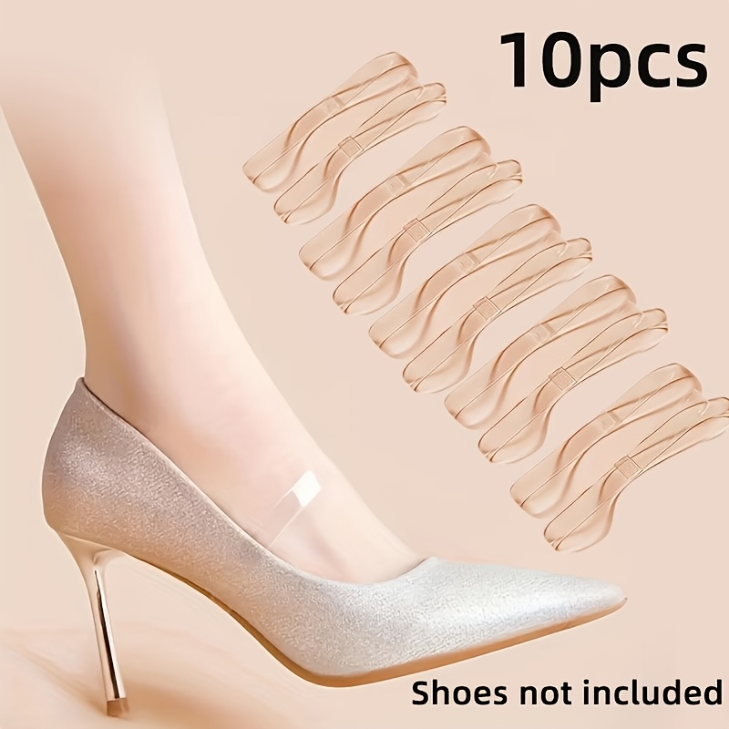 TEMU 10pcs Transparent Shoelace Straps, Women's Non-slip Adjustable High Heel Sandal Straps, Durable And Soft Shoelaces, Silicone Shoelace Straps,