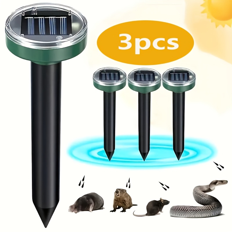 Image of 3pcs Solar-powered Rodent Repeller, High-quality Yard Protection For , Squirrels, And Rodents - , , Outdoor Rodent, , And Gopher Repellent, Lawn Gopher Deterrent