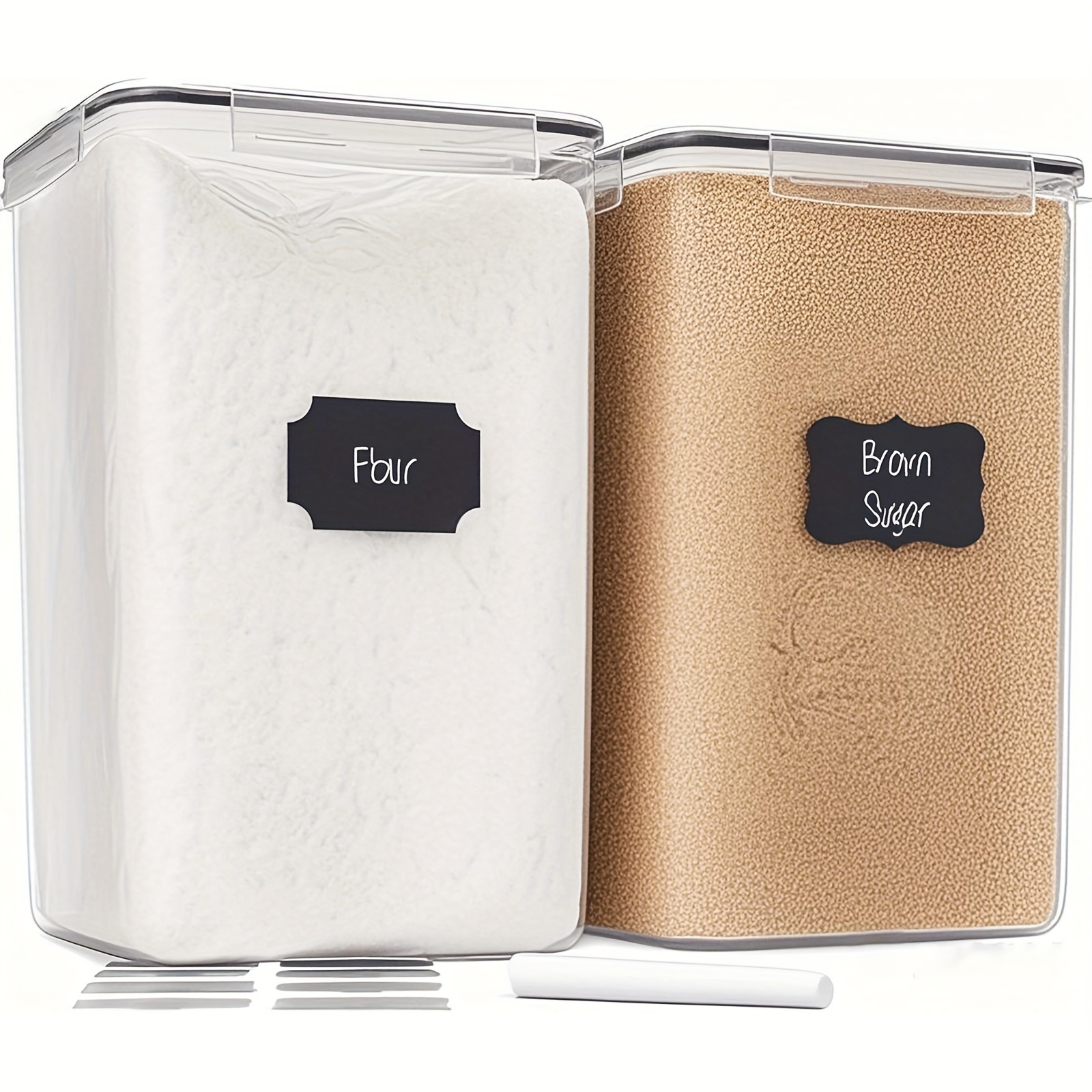 Image of Thelife 1/2 Pack Extra Large 6.5l Airtight Food Storage Containers - Plastic Pasta & Flour Canisters With Lids, Kitchen & Pantry Organization For Spaghetti, Baking Supplies