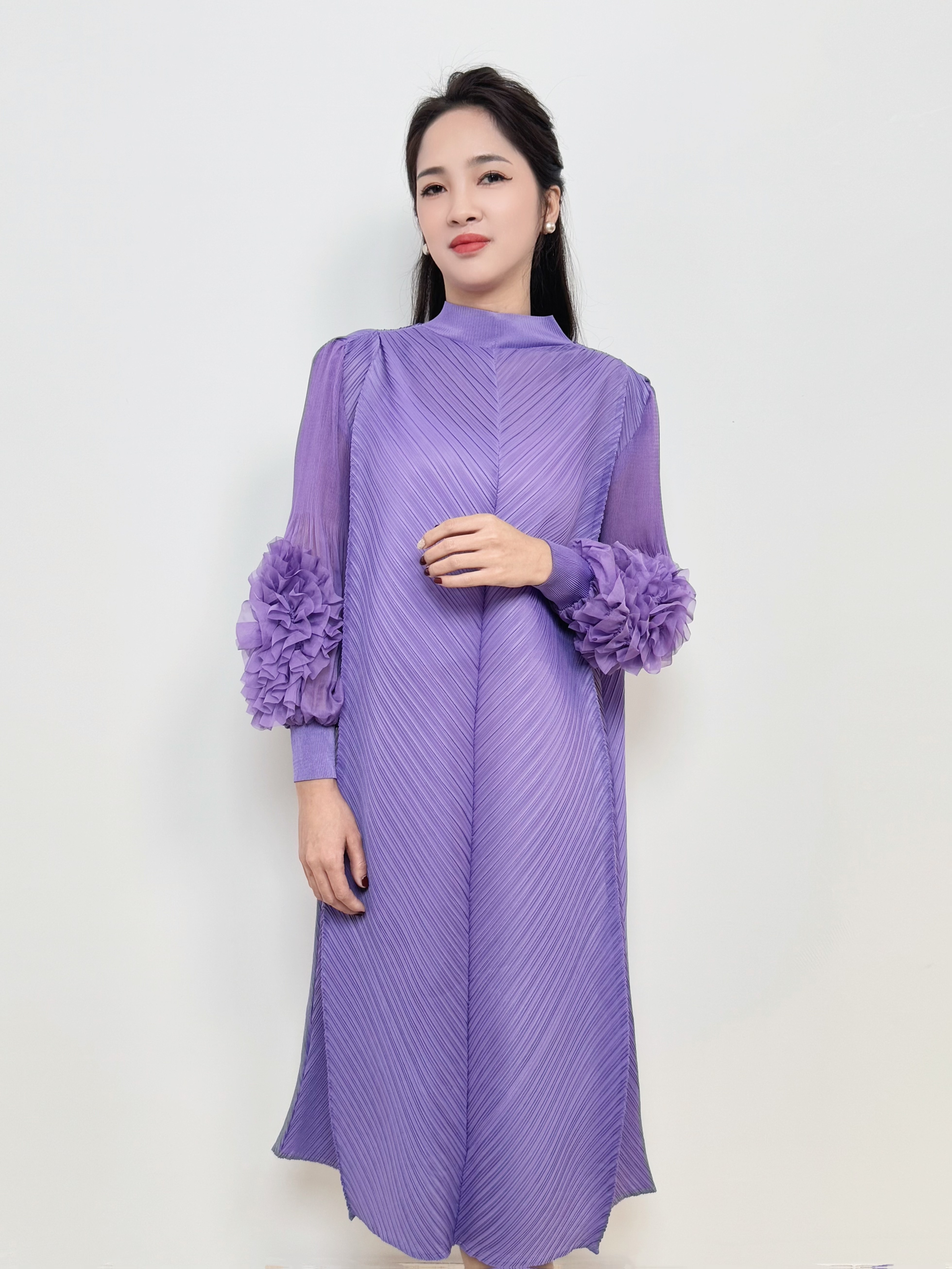 strapless open back dress Kyleigh Frill Hem Maxi Dress, Mauve Purple – Jolie Moi Retail main image 0