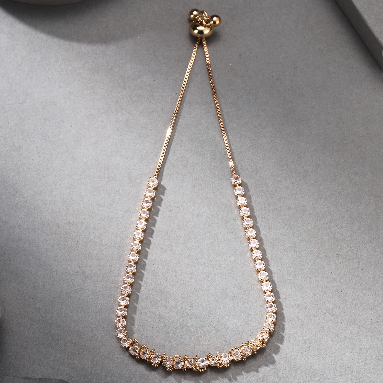 Sparkling Rhinestone Encrusted Bracelet for Women Adjustable Chain