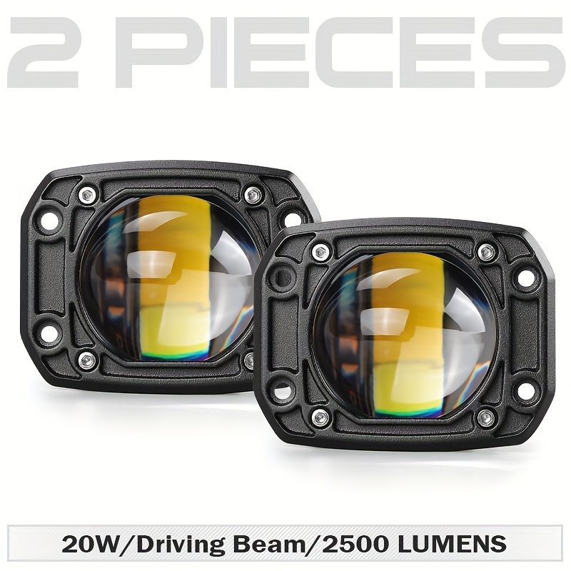 TEMU 3 20w Led 8d Driving 6000k 3500k For 4x4 Car Atv Trailer Rv 12v 24v