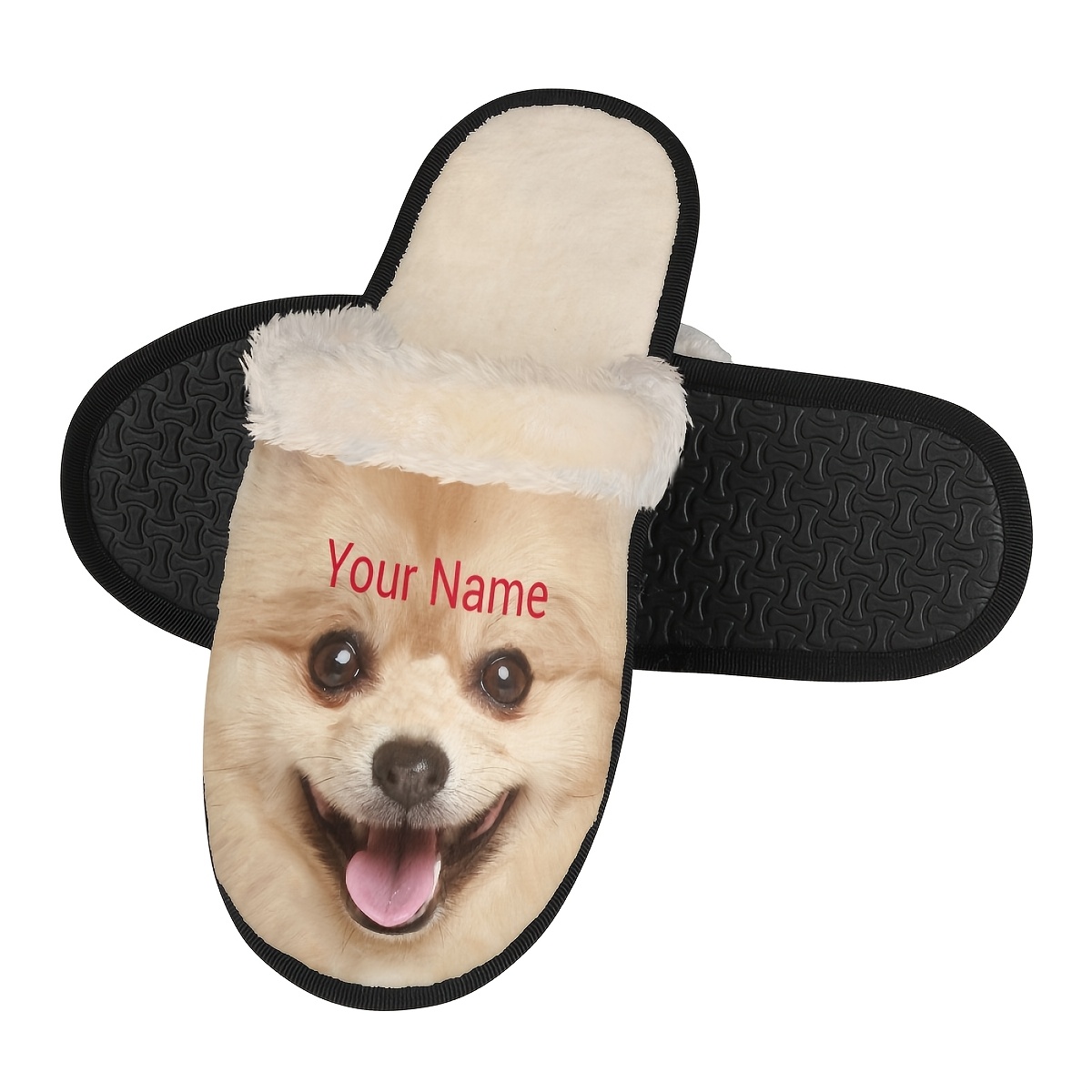 pomeranian dog print customizable slippers women Temu Chile