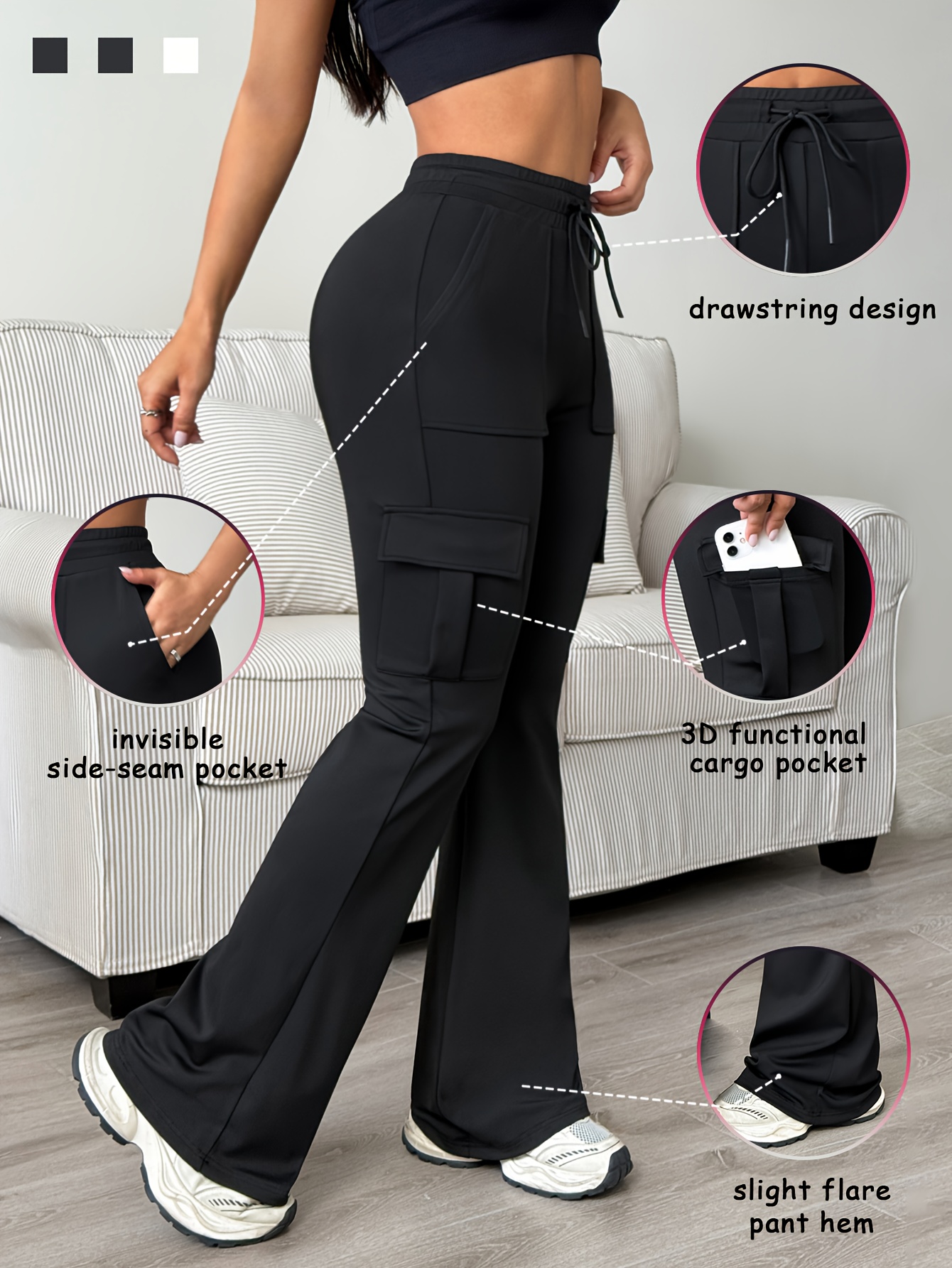 Women's Athletic Cargo Jogger Pants