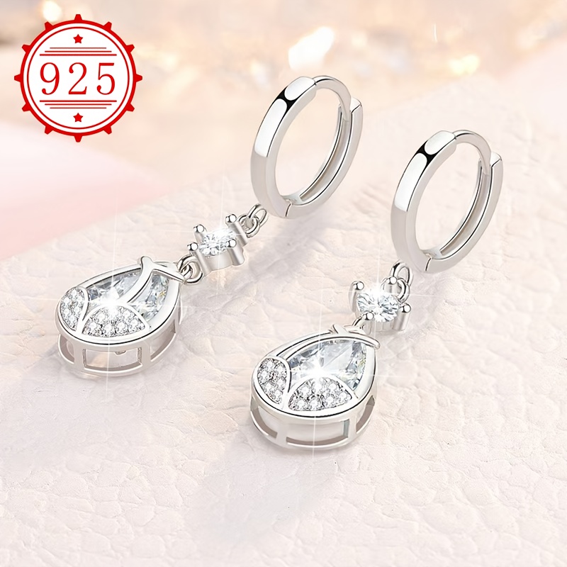 Women's 925 Silver Tulip Drop Dangle Earrings, Hypoallergenic