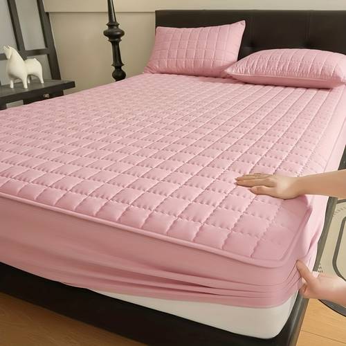 1pc high quality fitted mattress protector sheet full coverage bedding cover with machine washable for single twin full bed sizes 30cm deep pocket excluding pillowcase ideal for home use