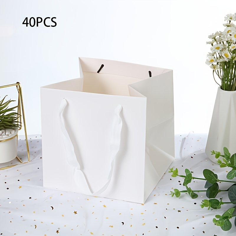 TEMU Cadeau pour Elle/Lui 40pcs Sacs Fourre-Tout Cadeaux de Couleur Unie 15*15*15cm, Sacs Cadeaux Poupée Fleur, Sacs Papier Cadeau, Convient pour les
