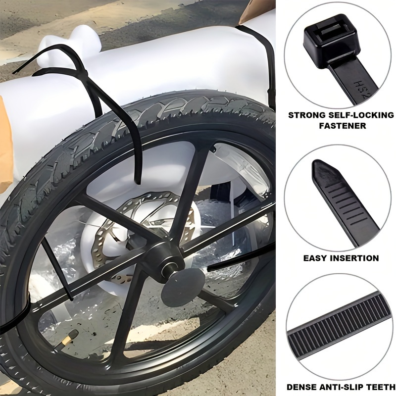 100-Pack Heavy Duty Cable Ties Set, Nylon Zip Tie Straps with Water-Resistant, Non-slip, Break Resistant Features for Home, Office, and Industrial Cable Management