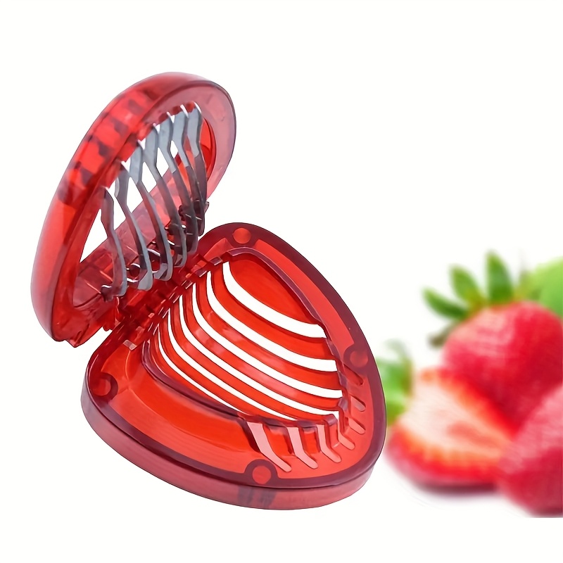 TEMU Stainless Steel Manual Strawberry Slicer - Suitable For Berries, Cherries, | No Electricity Needed, Easy To Clean, Smoothies, Desserts &
