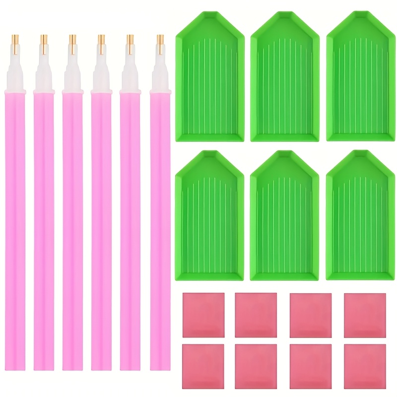 TEMU [diamond Painting Pen Set] A Set Of 20 Diamond Painting Pen Accessories, Including Diamond Painting Pens, Tools With Pen Adhesive Clay, And