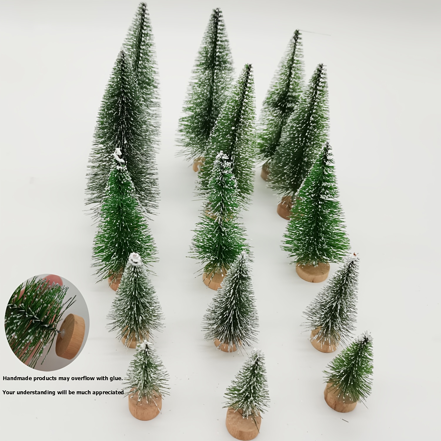 TEMU Mini Alberi di Natale, Alberi di Natale Artificiali a Forma di Spazzola per Bottiglie, Alberi da Tavolo a Forma di Spazzola per Bottiglie con