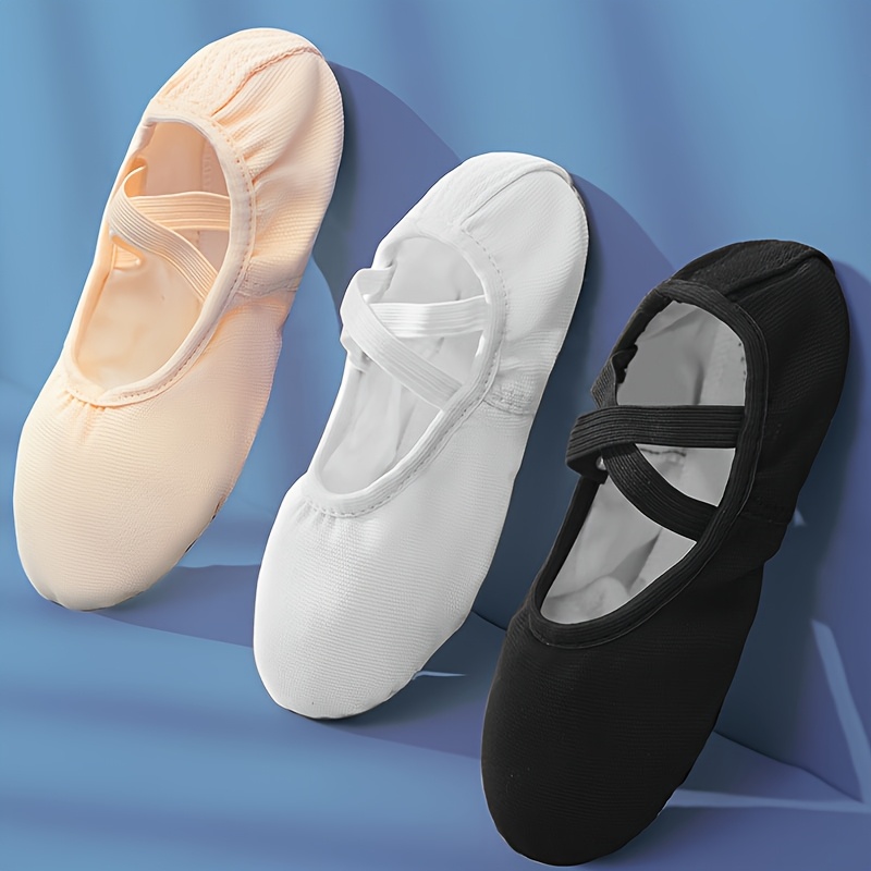 Chaussures De Ballet En Cuir Souple Pour Filles Et Femmes - Ballerines De Danse Avec Semelle Complète Antidérapante
