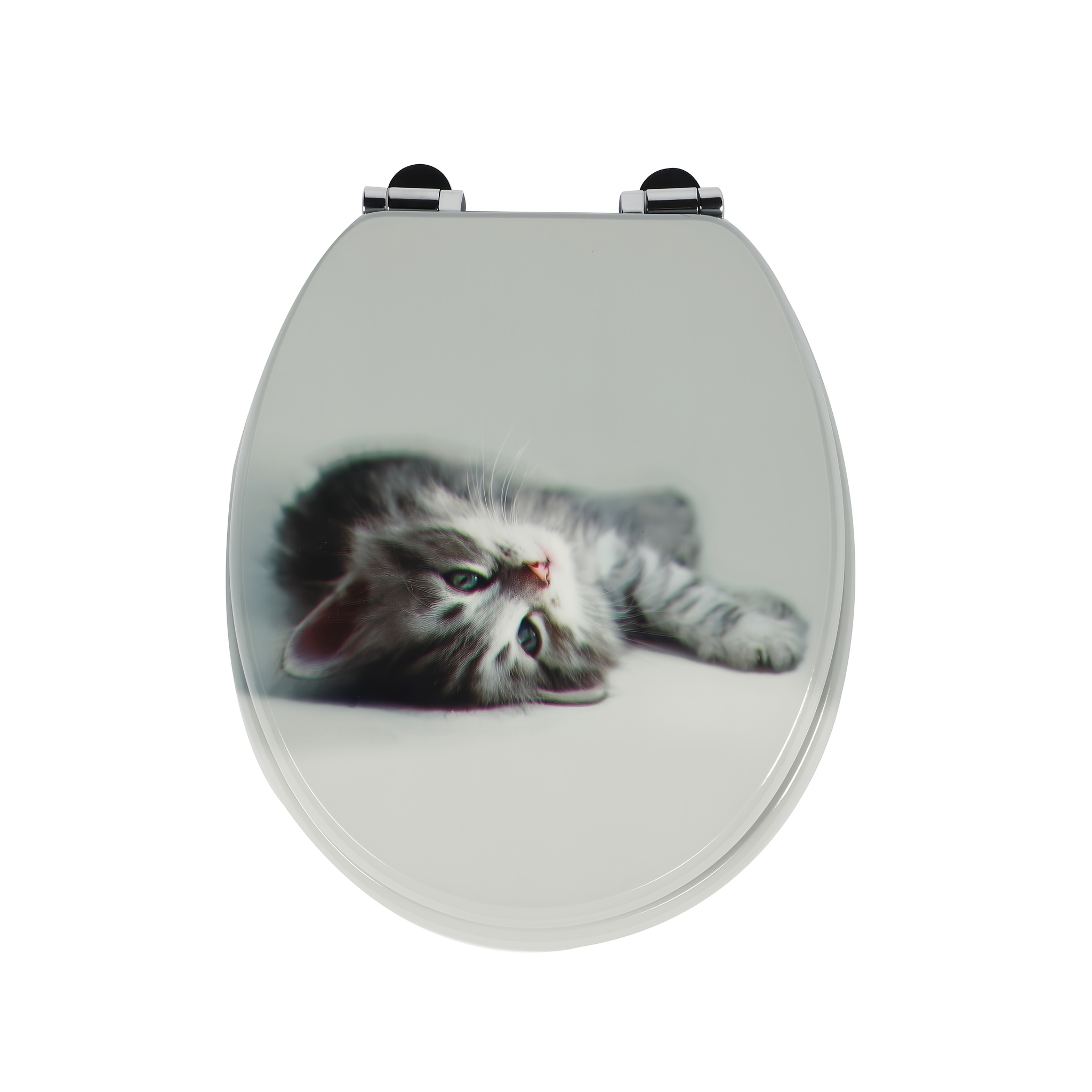 Sainos Mdf Toilet Seat, Soft Close Mechanism Toilet Lid, O-shaped Toilet Seat, Adjustable Alloy Hinges Prevent Rusting, 180kg Load Capacity