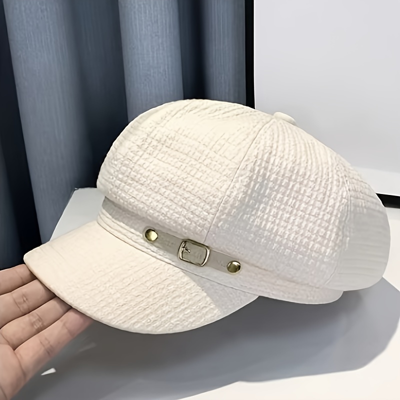2d flat vintage   octagonal womens hat british style beret painters hat face flattering and for spring and autumn