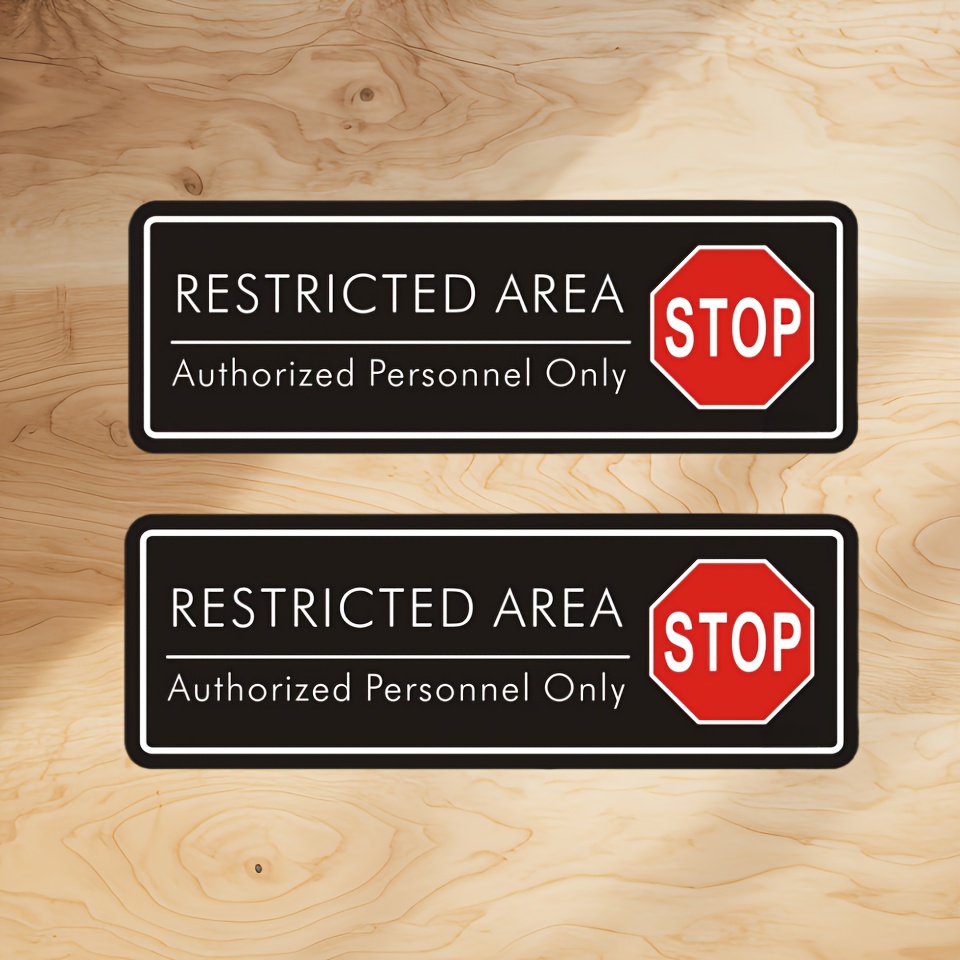 TEMU The Area Sign Is For Authorized Personnel Only, With A . A 9 X 3 Inch Acrylic Sign Weatherproof And Fade-resistant, Suitable For Homes, Business
