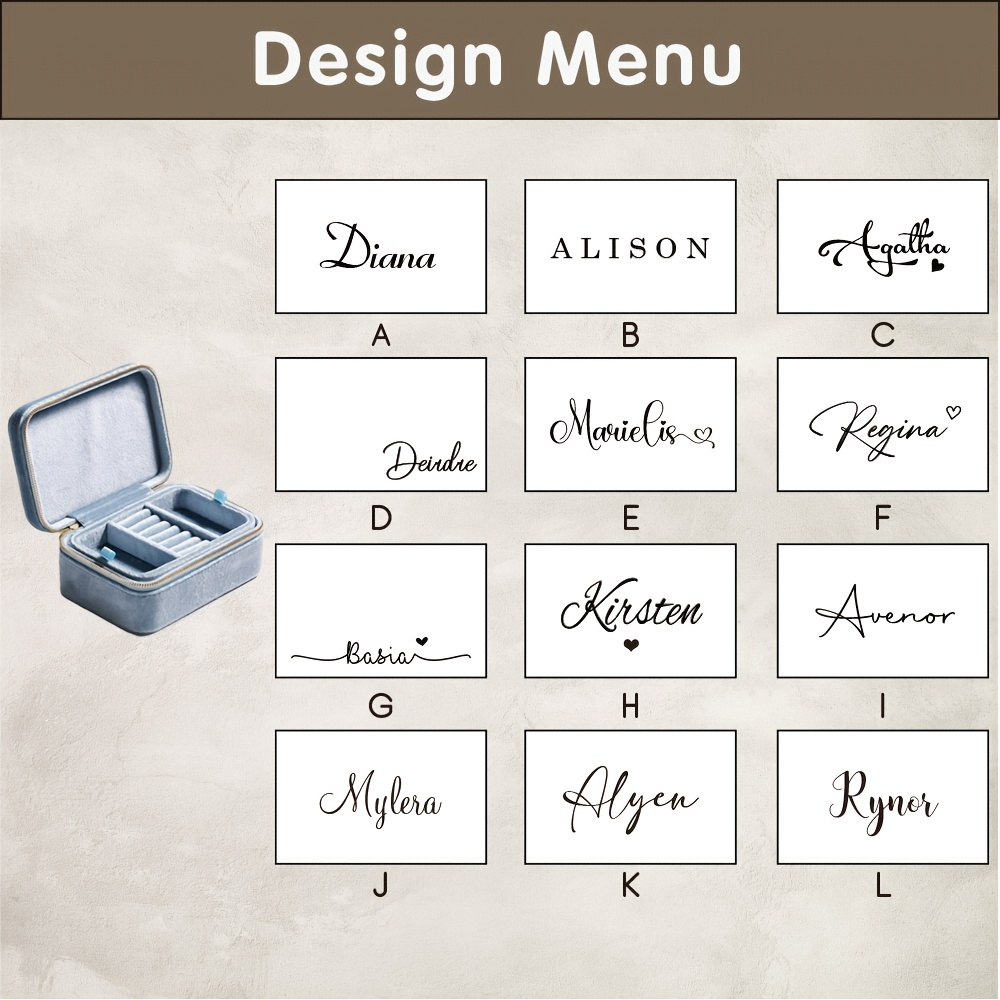 Personalized Jewelry Organizer with Velvet Interior
