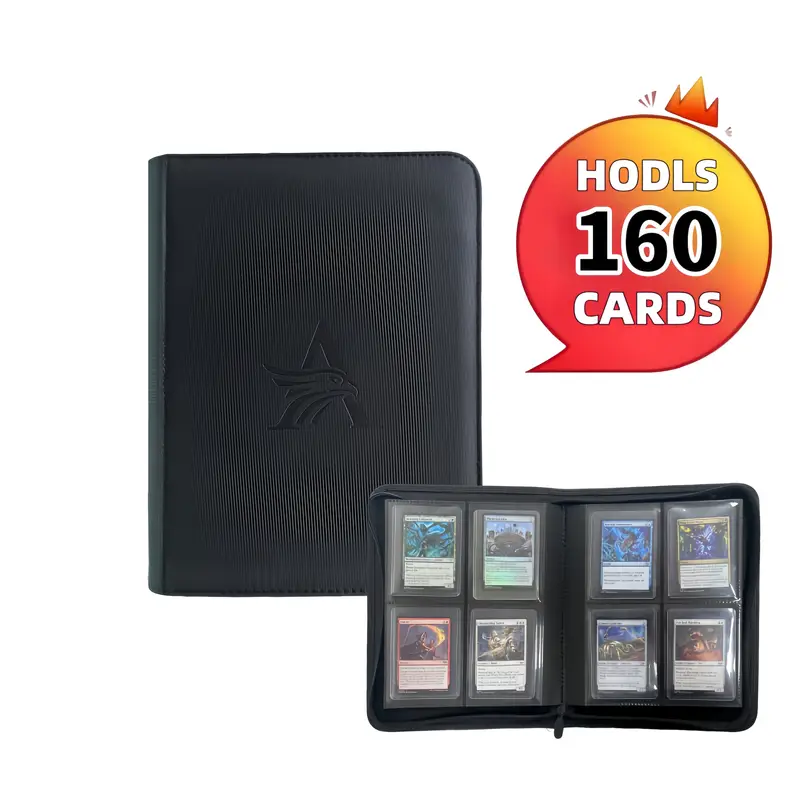 800 card binder Rieton 12 Pocket 800+ Pockets for Sleeved Cards, Large Ringless Side Loading Pockets Trading Card Album Folder for TCG : Toys & Games resistant design. Card Guardian 4-Pocket Binder