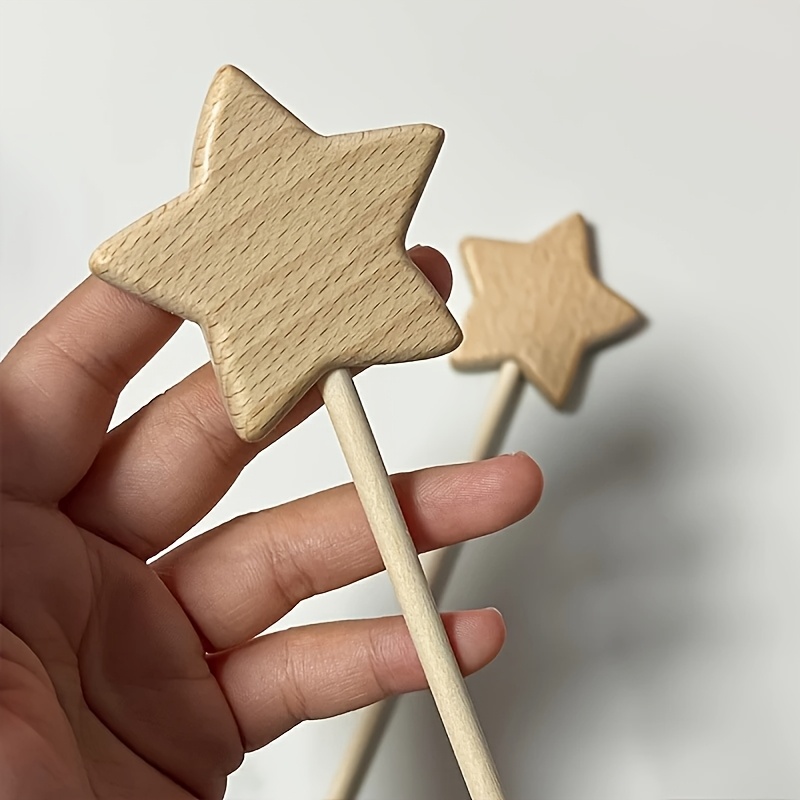 Image of Natural Wooden Star Wand - Elegant 1 Or Table Centerpiece Decor For Birthday, Mother's Day, Graduation, New Year, - No Electricity Needed Party Decoration - Perfect Gift For Women & Graduates
