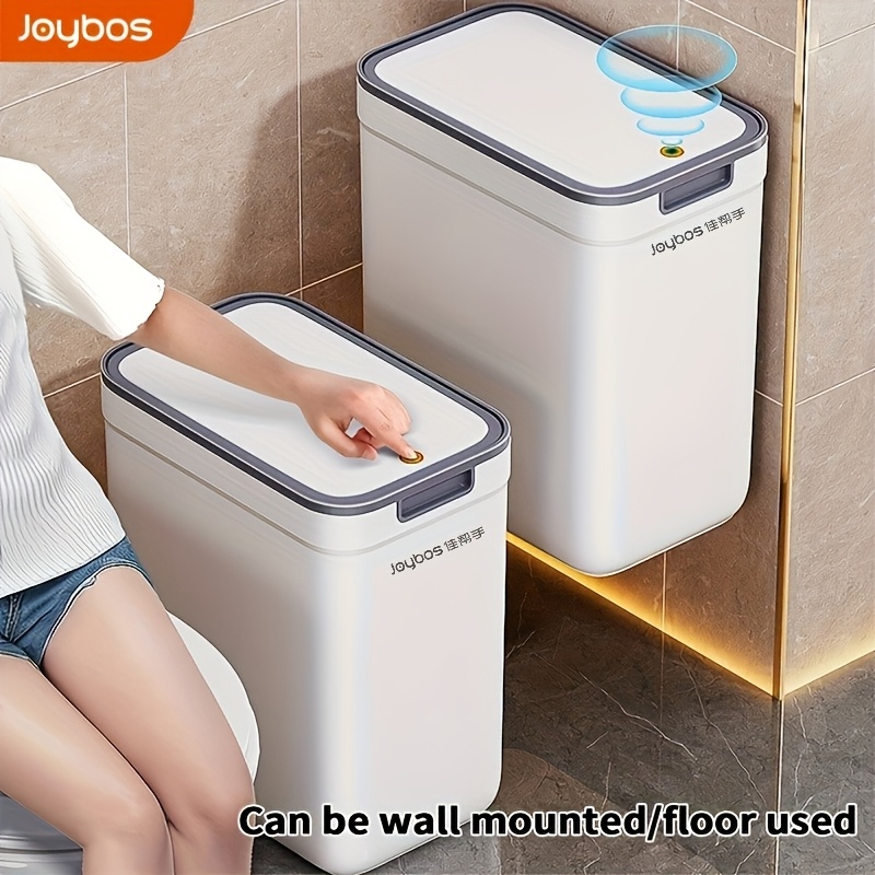 1pc Plastic Hanging Trash Can With Lid 2.5 Gallon Bathroom Compost Bin For Under Sink, Plastic Wall-mounted , Small Kitchen Trash Bin, Small Trash Can With Lid For Cupboard Countertop