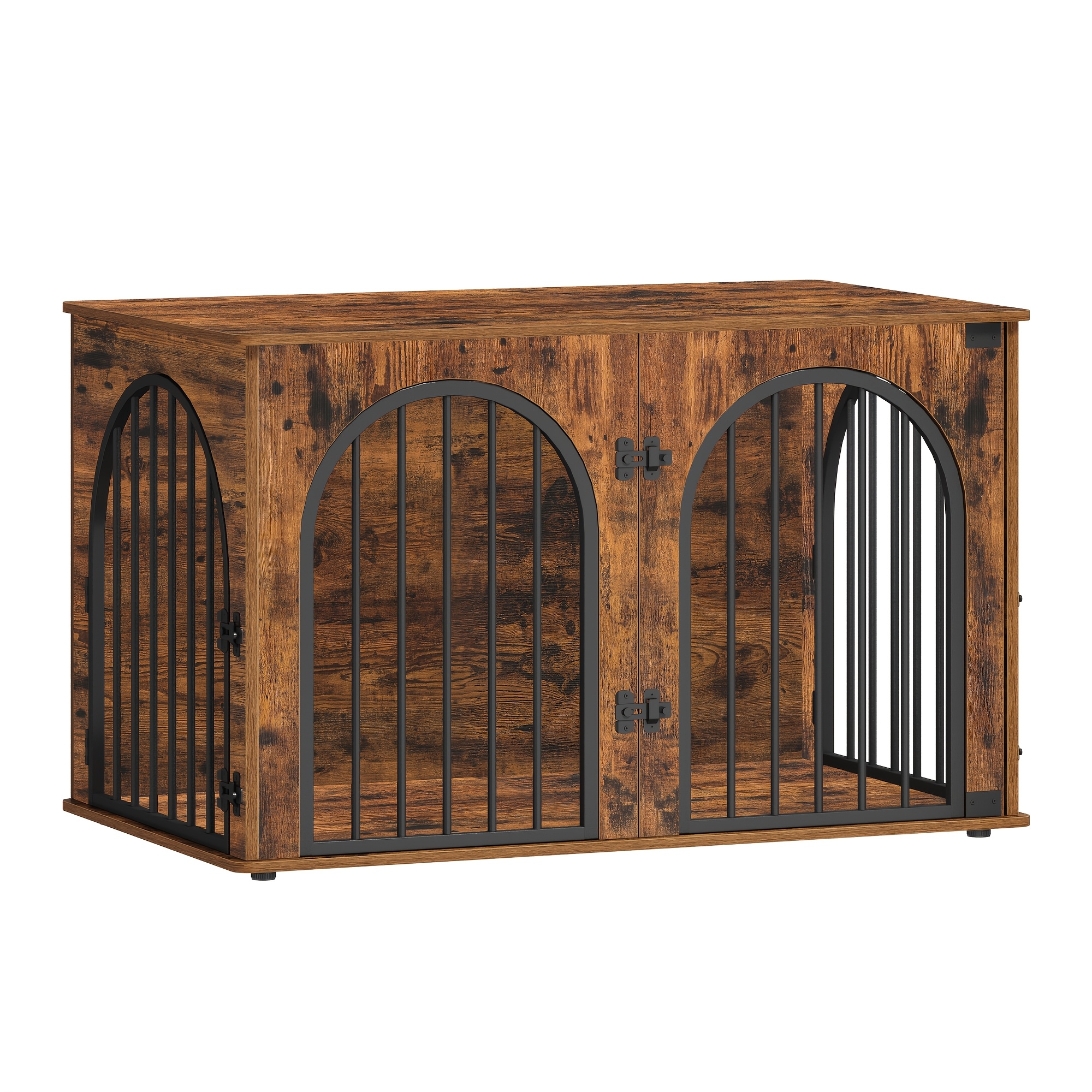 TEMU Casa para perro, Mesa lateral, para perros de interior, Jaula para perros medianos, Casa para mascotas, , Puerta arqueada, 100 X 60 cm, Marrón /