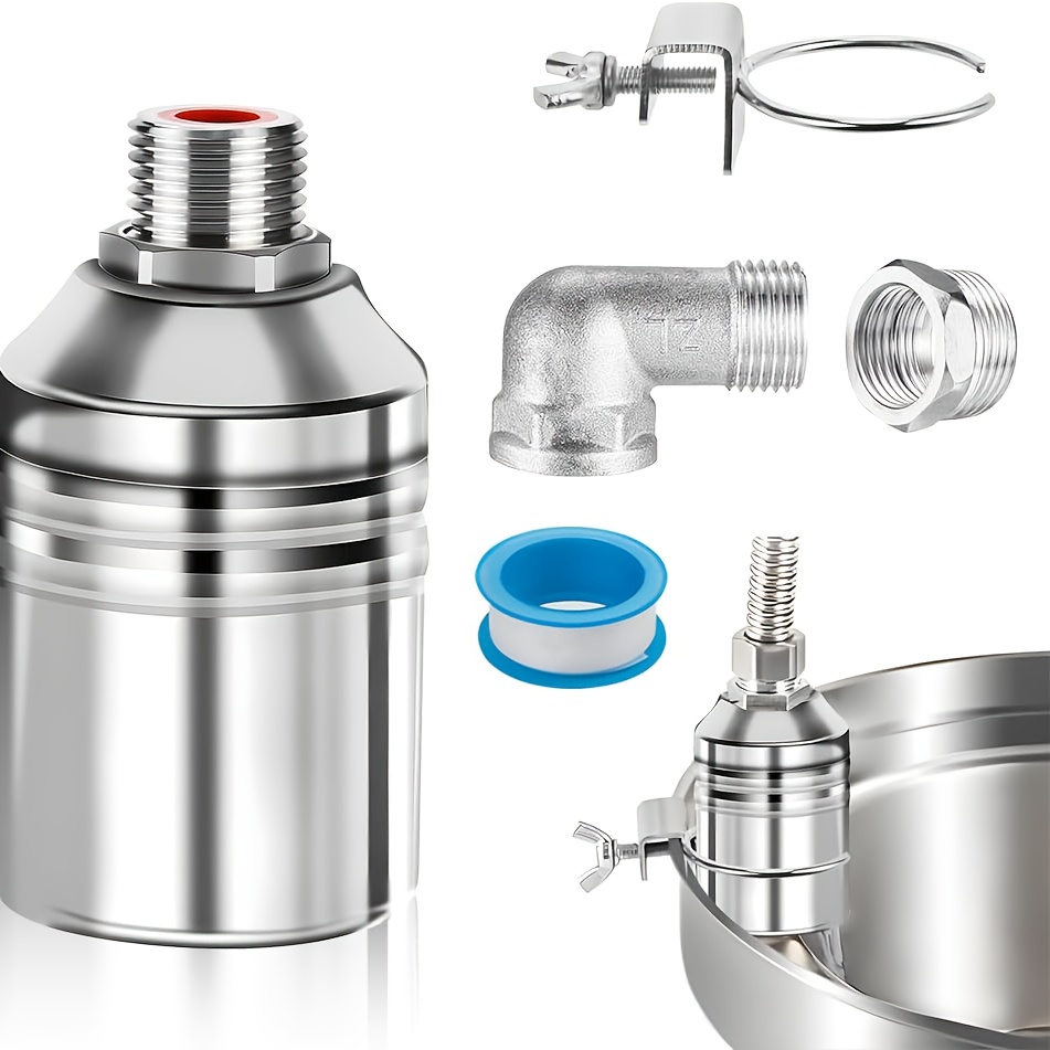 TEMU Vanne de automatique du niveau d'eau, vanne à 3/4 pouce, réservoir d'eau à vanne à en acier inoxydable 304, équipé d'un ruban d'étanchéité, pour
