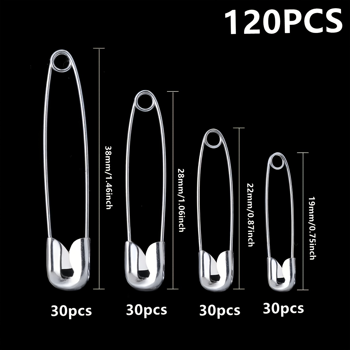 TEMU 120pcs Silvery Safety Pins, Home Diy Sewing Tool Set With Durable Storage Case