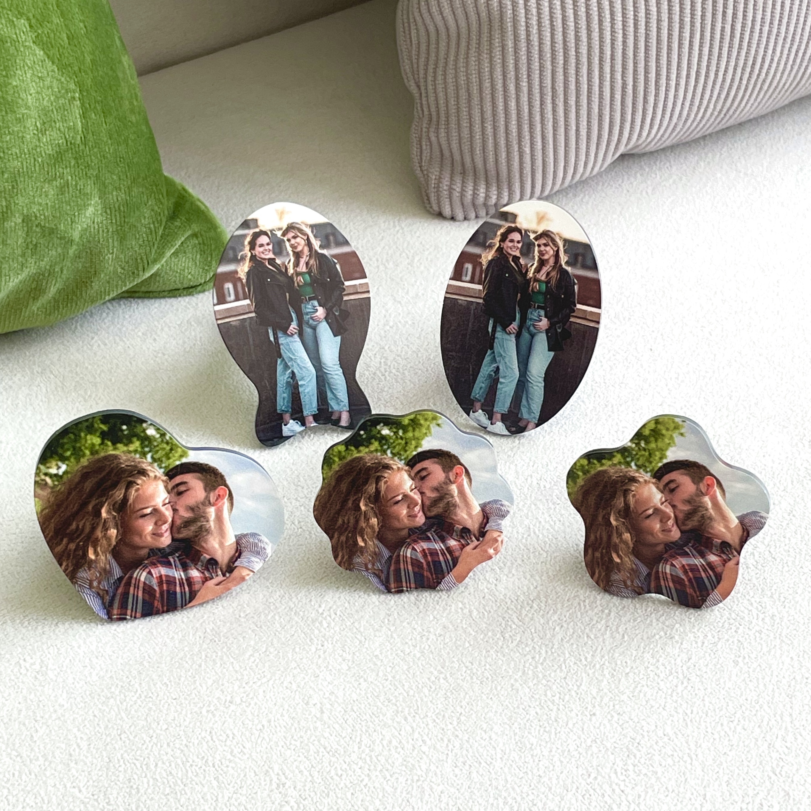 

Custom Acrylic Car Vent Clip - Personalized Photo Diffuser, Heart-shaped Decorative Air Freshener With Couple's Picture, Ideal For Daily Use & Celebrations, Car Air Freshener Vent Clip