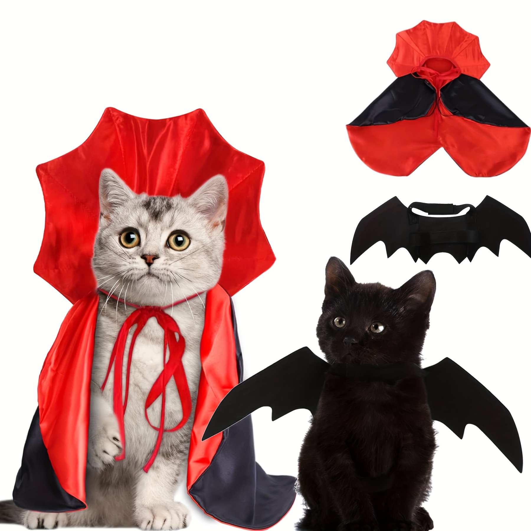 

2pcs Halloween Pet Cat + Pet Cat For Halloween Decoration, Bat , Cat Up Accessories