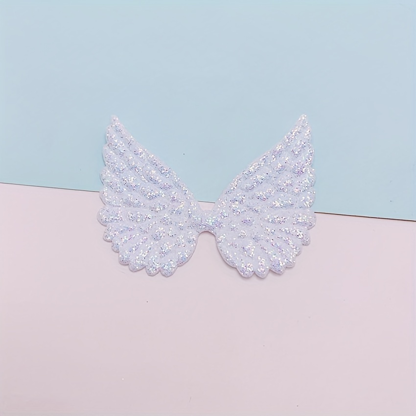 12pcs Shiny Wing Appliques For Hat Sewing Diy Headwear Hair Clip Bow Accessories Patches