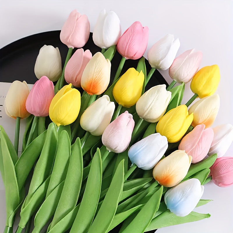 

6pcs Elegant Artificial Tulips - Vibrant & Realistic, Diy Decor, Weddings, Parties, , Bedroom, Garden Decor, Dining Table