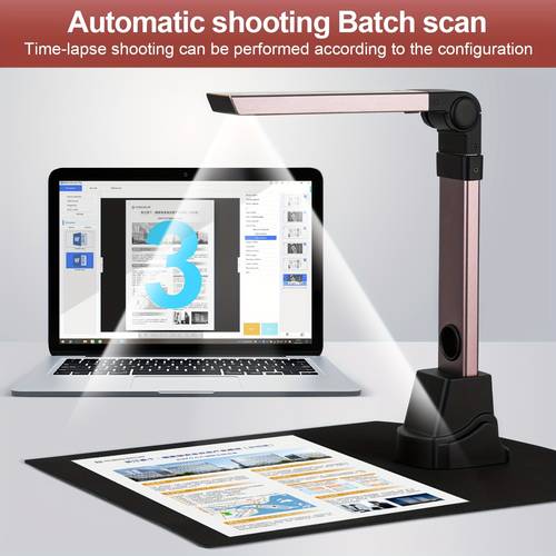 document scanner and camera usb interface to computer devices high definition camera high speed scanner with adjustable portable a4 format ocr scanner and led light suitable for use in offices schools banks no battery required