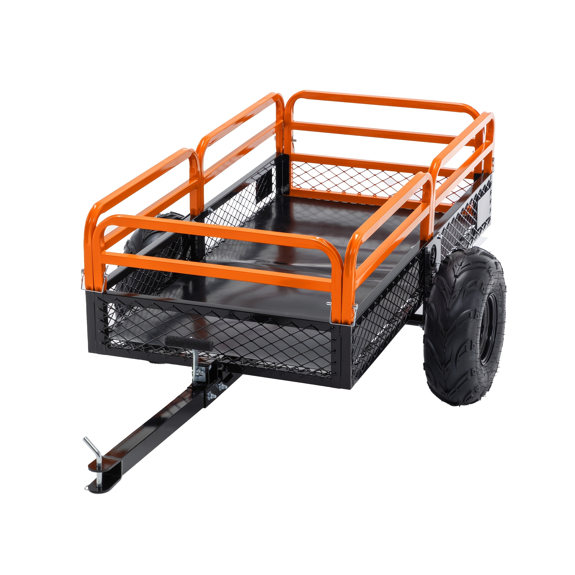 TEMU 1500lbs Capacity 15 Cubic Feet Dump Cart Trailer, Heavy Duty Tow Behind Hauling & Dumping Wagon For Atv, Utv, Lawn Tractor And Garden Use