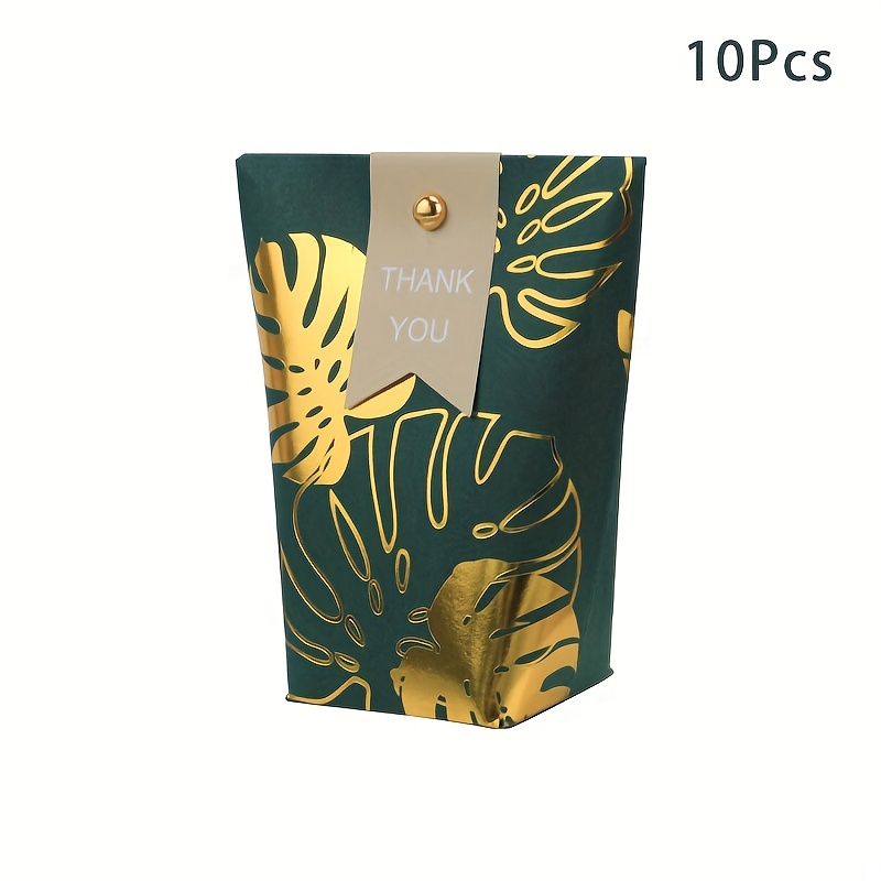 E-shop Geschenk für Sie/Ihn 10 Stück Kleine Dankeschön Geschenktüten, Party Gastgeschenke Beutel Boxen, Papier Geschenktüten mit Goldfolien Druck,