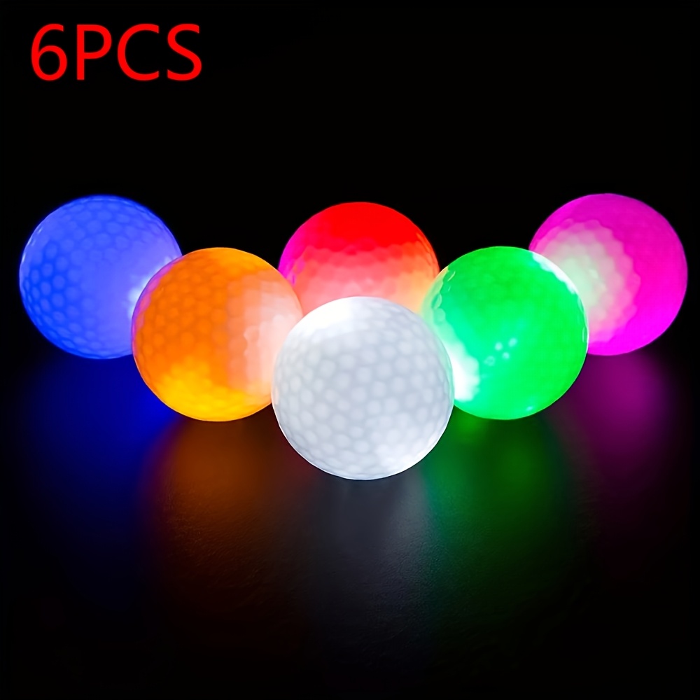 TEMU 3/6 Pack Glow In The Dark Led Golf Balls, Perfect For Beginners, , Ideal For Spring Nights, Backyard Practice, Sports, Outdoor Games, Party Fun,