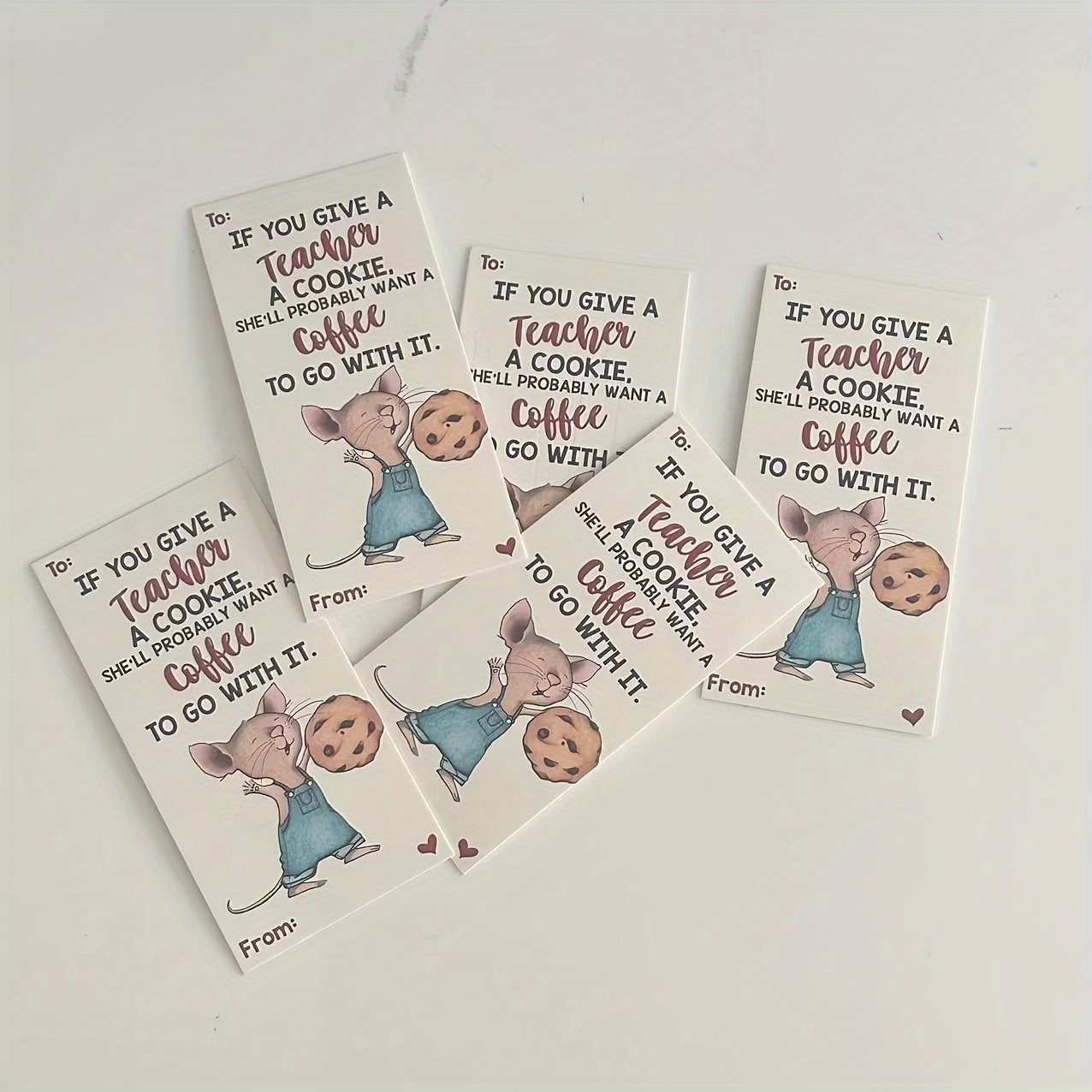 

If You Give A Teacher A Cookie Gift Card Funny Teacher's Day Thank You Card (set Of Five)