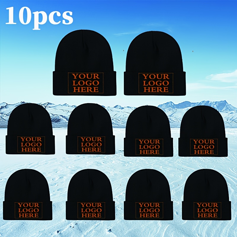 E-shop 10 Stück personalisierbare Wintermützen mit Foto und Text, weich und warm, für den täglichen Winterlook - leicht und langlebig, geeignet für