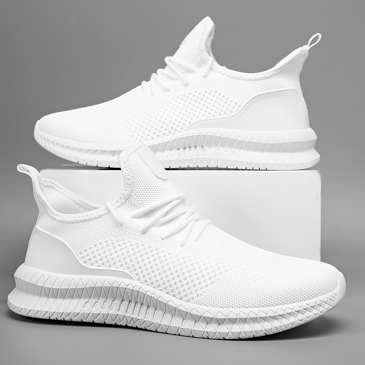 TEMU Breathable Knitted Casual Sports Shoes That Are Lightweight, Trendy, Comfortable, And Slip-resistant
