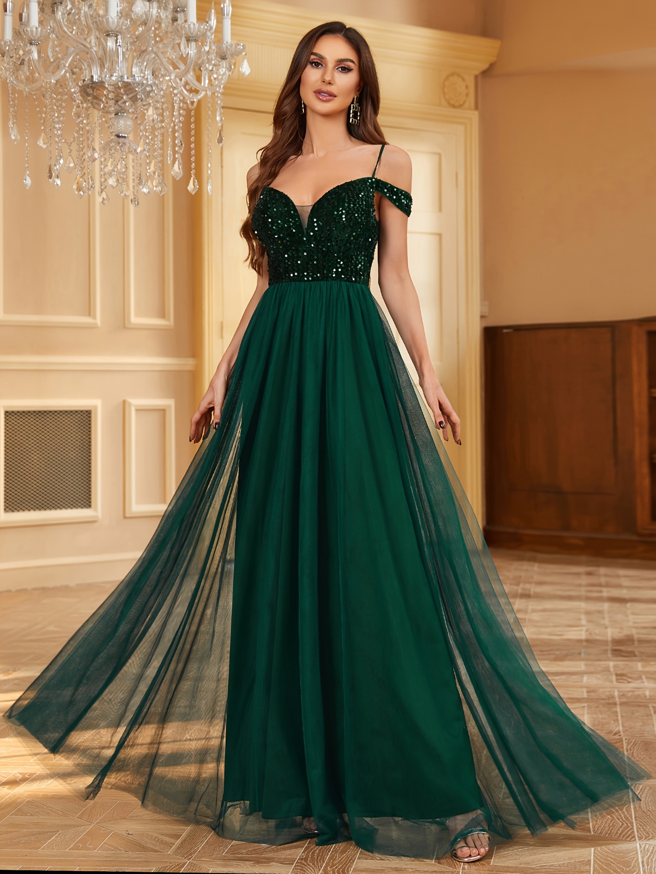 Elegant Evening Party Attire Women's Elegant Off-the-Shoulder - Main Image