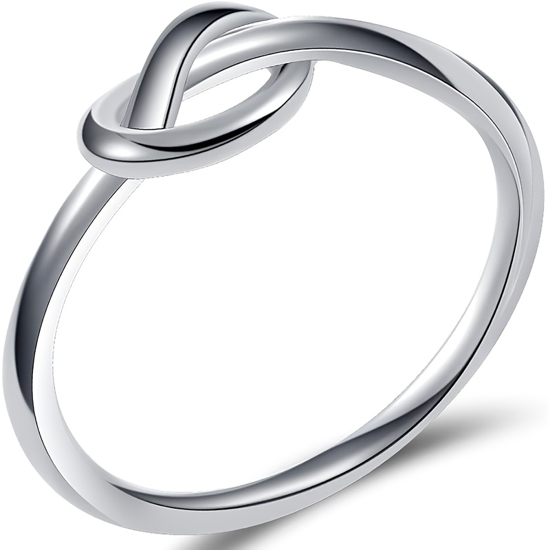 Women's Stainless Steel Twisted Knot & Heart Knot Ring