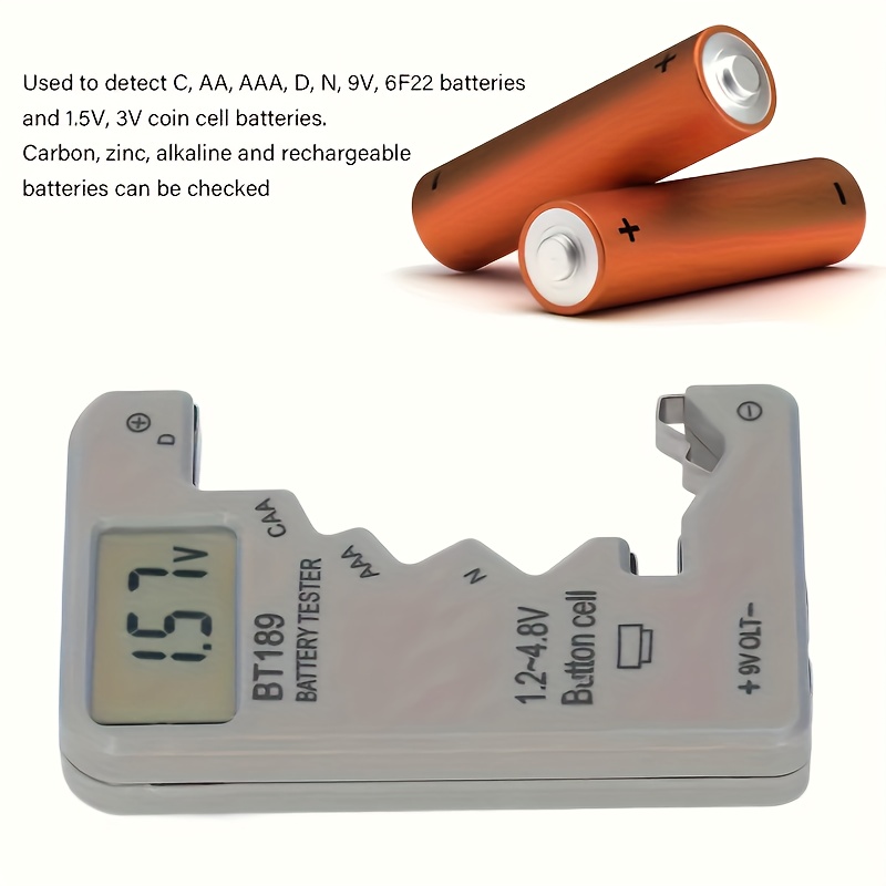 Probador de baterías digital portátil con pantalla LCD - Fácil de usar, sin necesidad de ensamblado, ideal para uso industrial