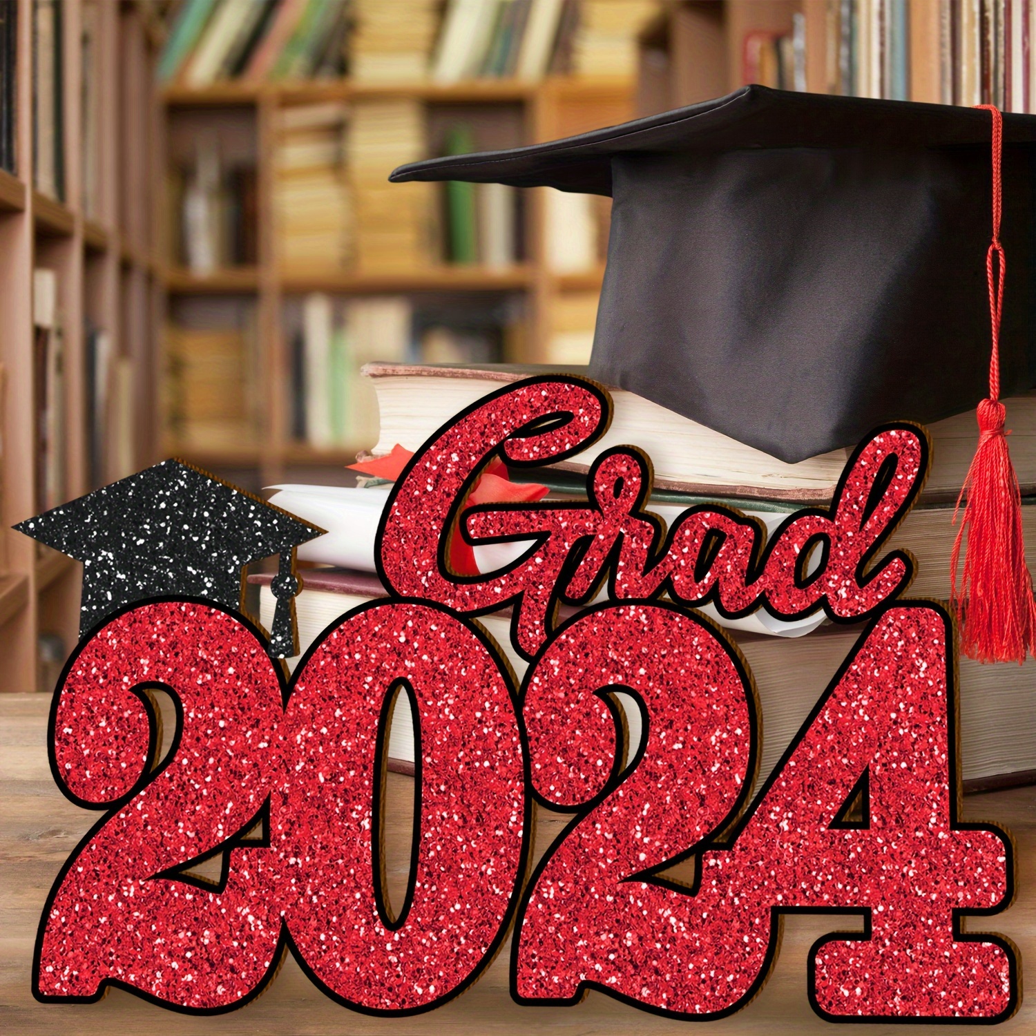 Graduation Party Decorations Class 2024 Red Grad 2024 Wood Temu Australia 7450