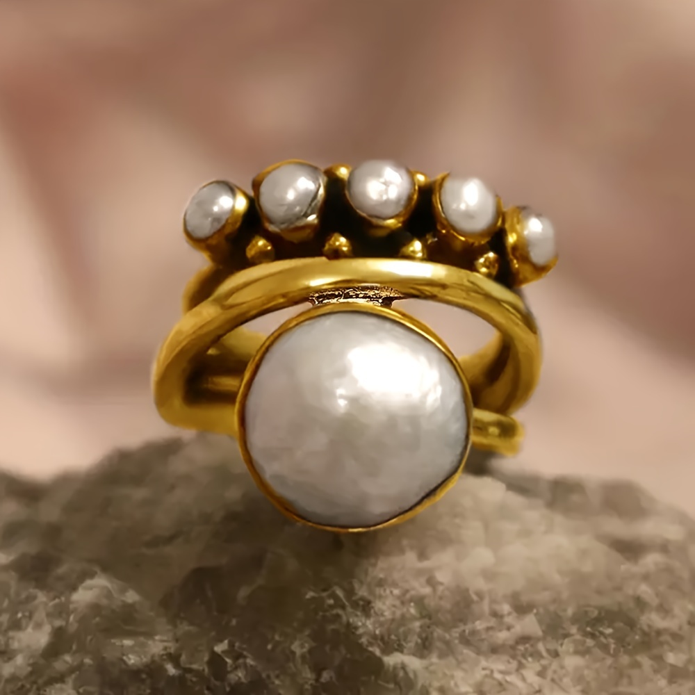 Image of Fashion Bohemian Style Ladies Daily Casual Party Holiday Band Ring Anniversary Commemorative Ring Gift