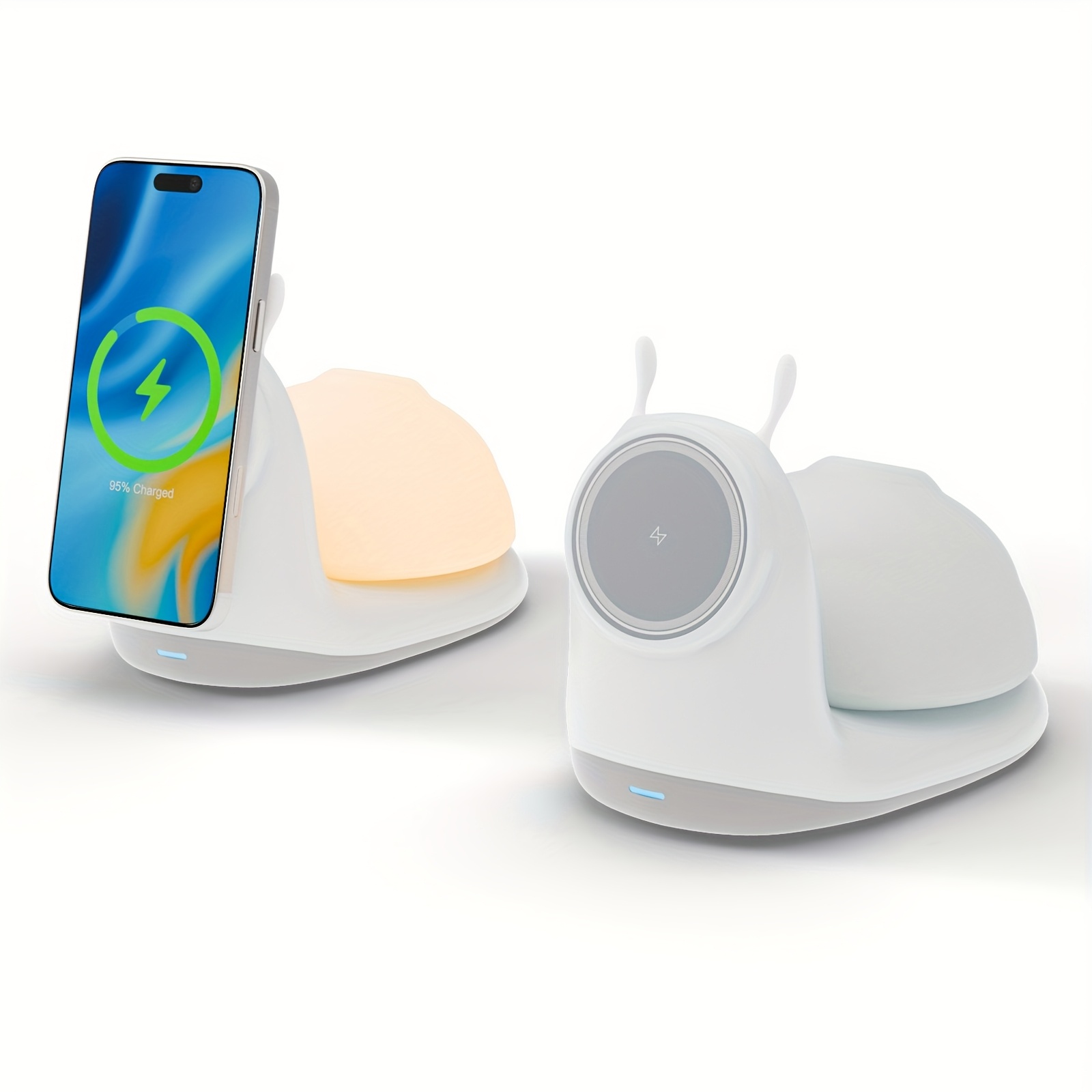 TEMU Wireless Magnetic Phone Charger, Charging Station, With 3 Levels Of Soft Ambient Night Light, For Iphone 18/18 Pro/18 Pro Max/17/16/15/14/13/12