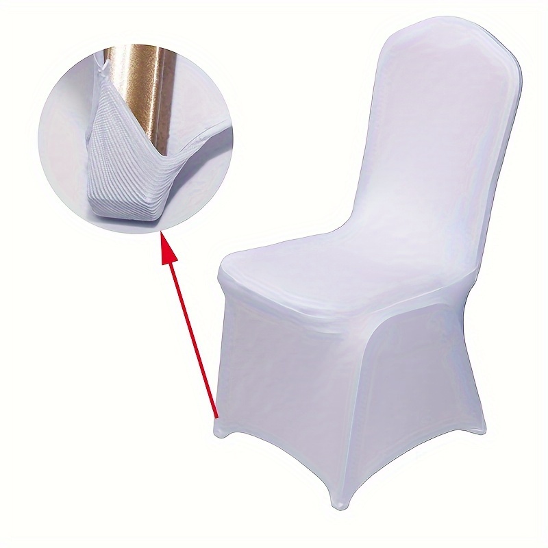 Image of Wholesale High-end Dining Chair Cover Wedding Party Decoration All-inclusive One-piece Spandex White Chair Cover Elastic Chair Cover