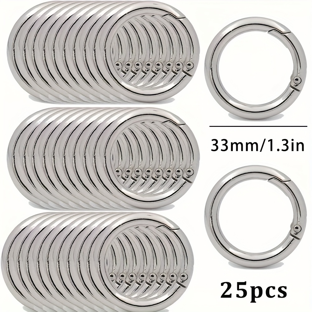 Image of [25pcs Metal O-ring ] 25pcs/lot Large Spring O-ring, Snap Hook Buckles, Spring , , Round , Keychain, Phone Chains, Bag Clip Hook, Dog Chain , Connector Fastener, Wallet Making
