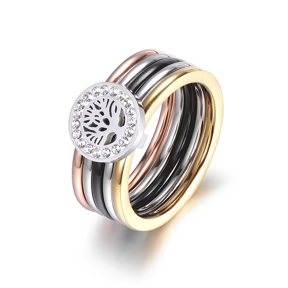 1 Stainless Tree Ring, Fashionable Women's Ring, Worn All Year Round