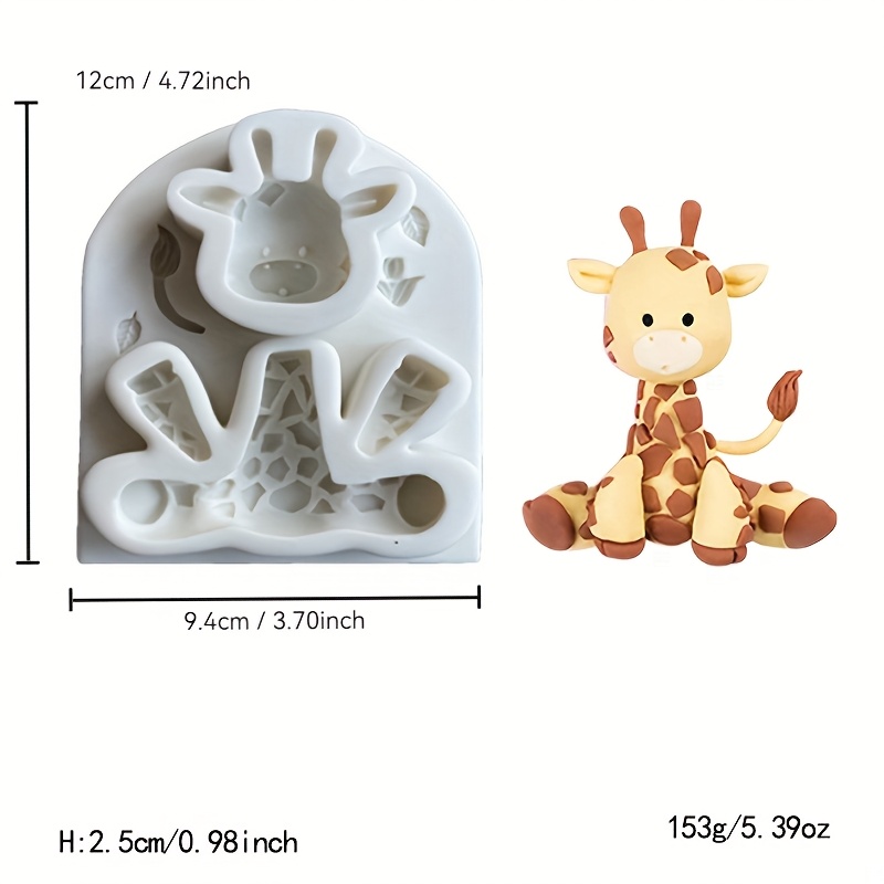 Silicone Drip Mold With Cow, Monkey, Elephant, Hippopotamus, Giraffe Shapes For Soft Clay, Plaster Ornaments