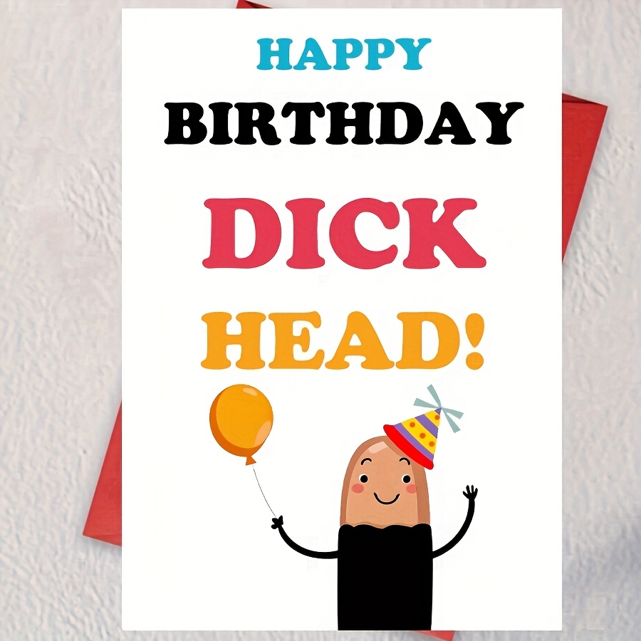 

Humorous Adult Birthday Card, " Head" With Envelope, Theme, Personalized, Paper Material, Ideal For Valentine's Day, Christmas, Anniversaries - No Electricity Needed